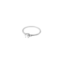 Pearl & Diamonds Closed Ring - White Plated