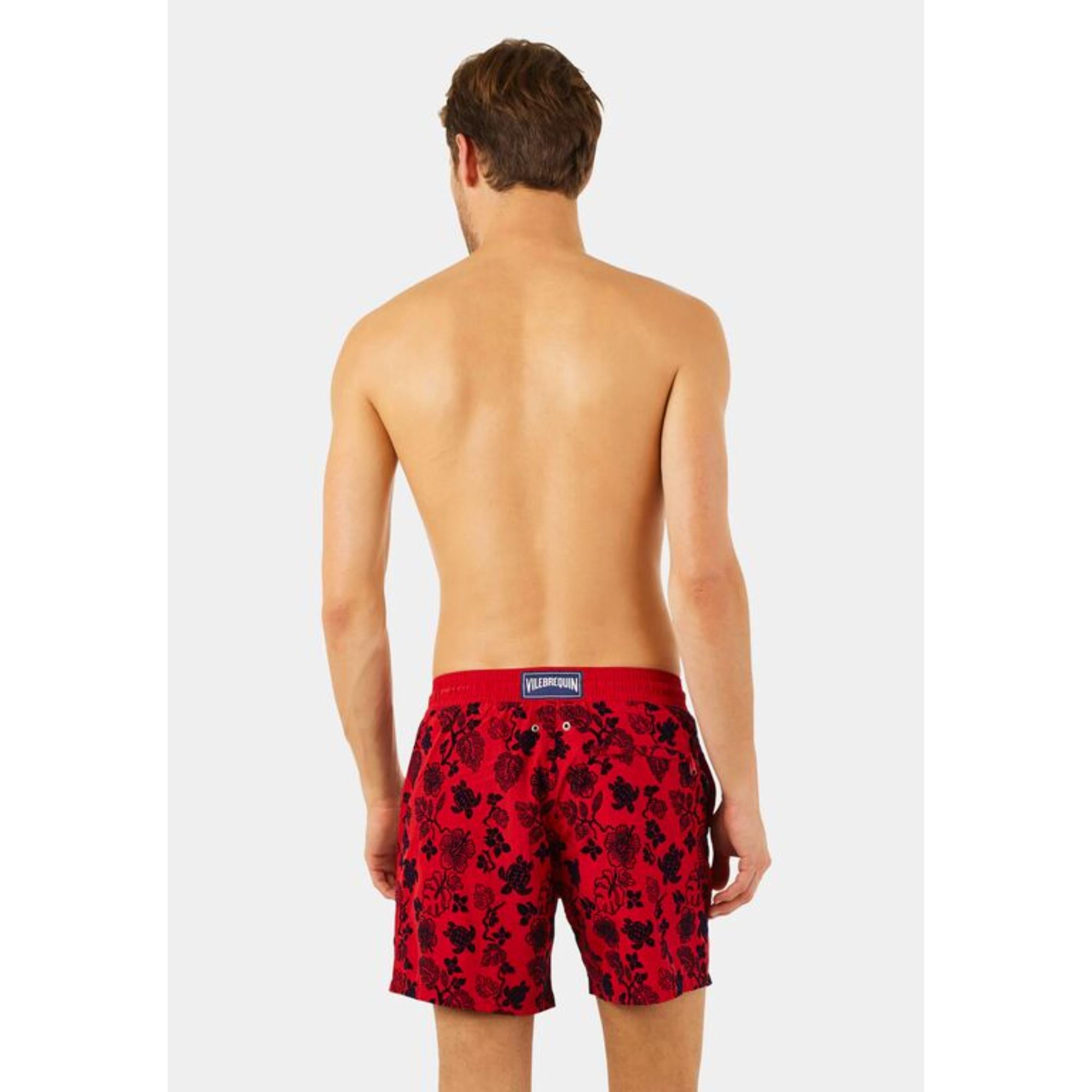 Red Print Father/Son Flock N.Turt Lf Men Mahina Swimsuit