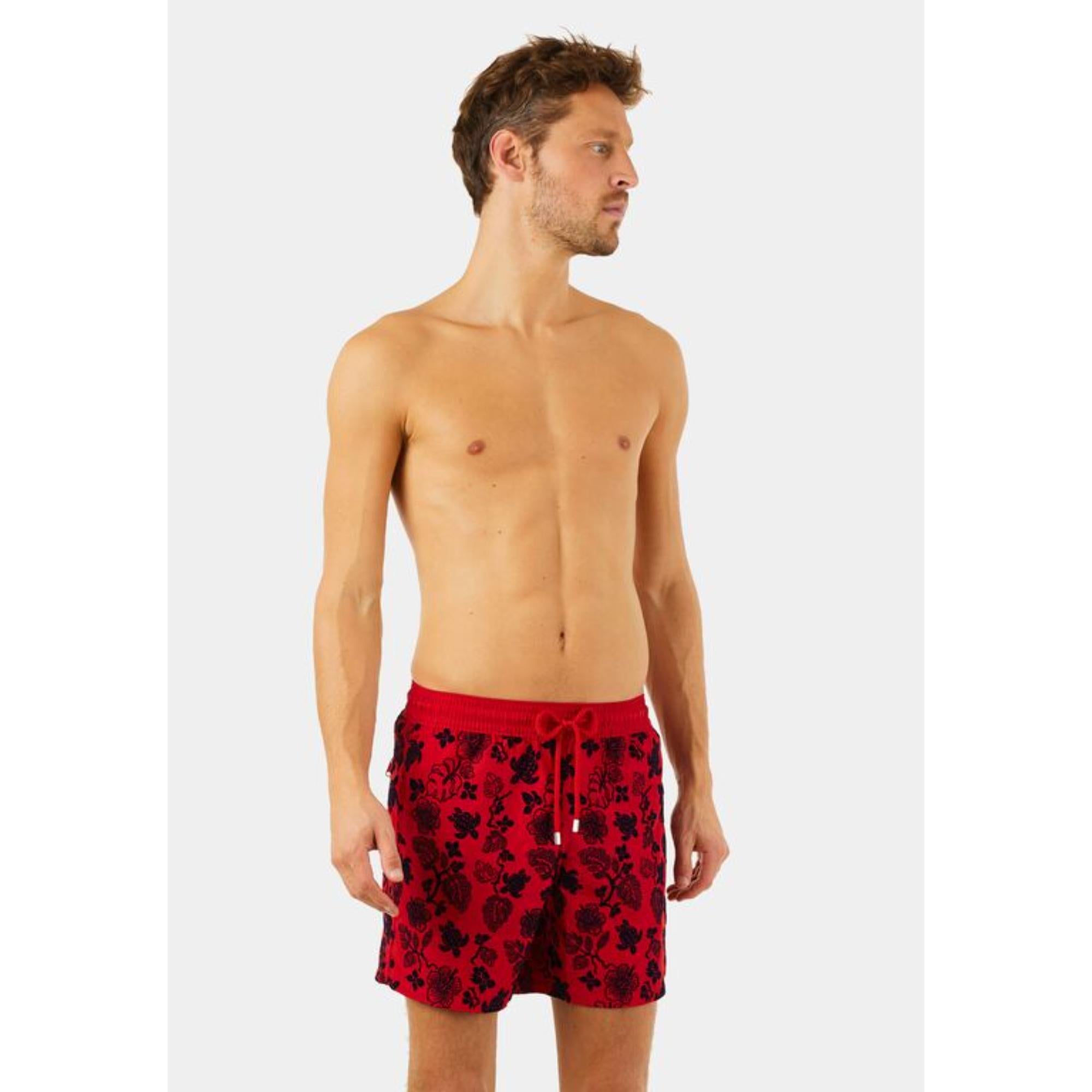 Red Print Father/Son Flock N.Turt Lf Men Mahina Swimsuit