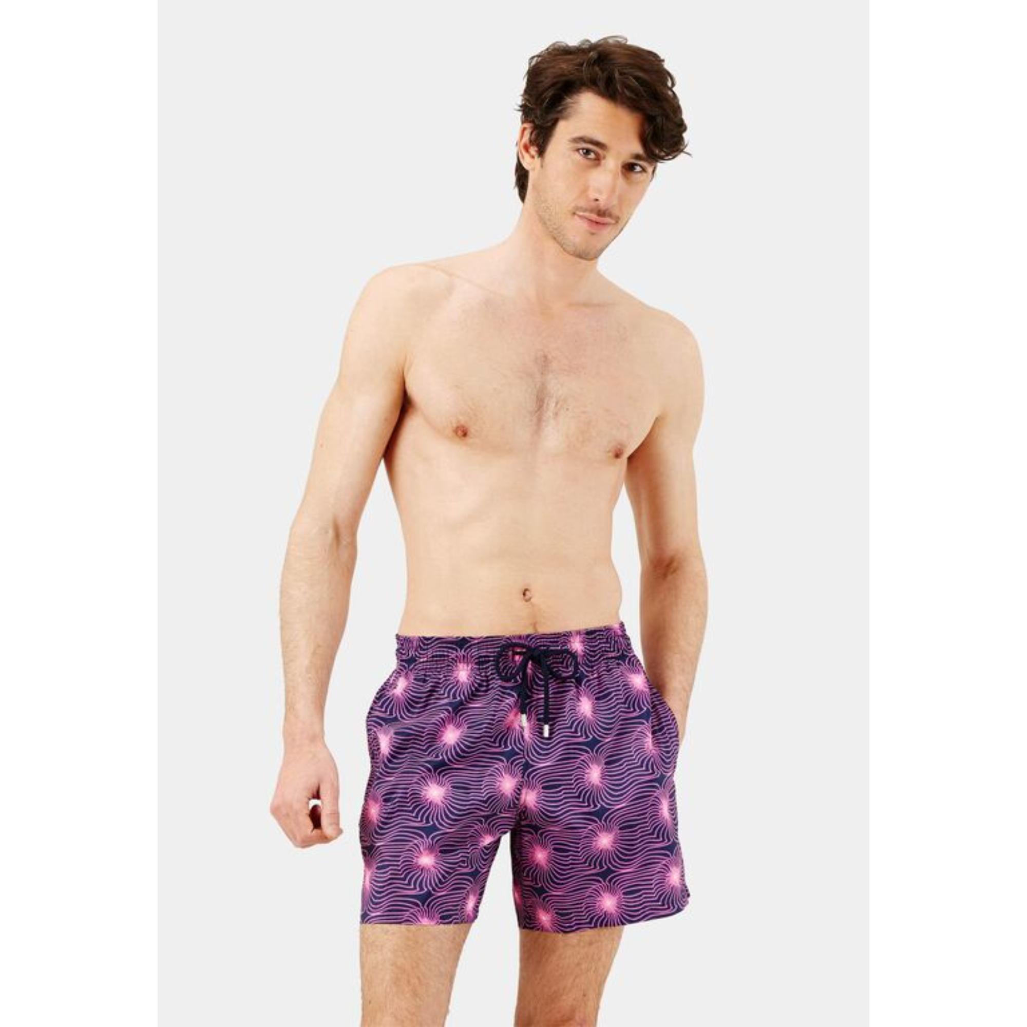 Purple Family Print Hypno Shell Violet Men Mahina Swimsuit