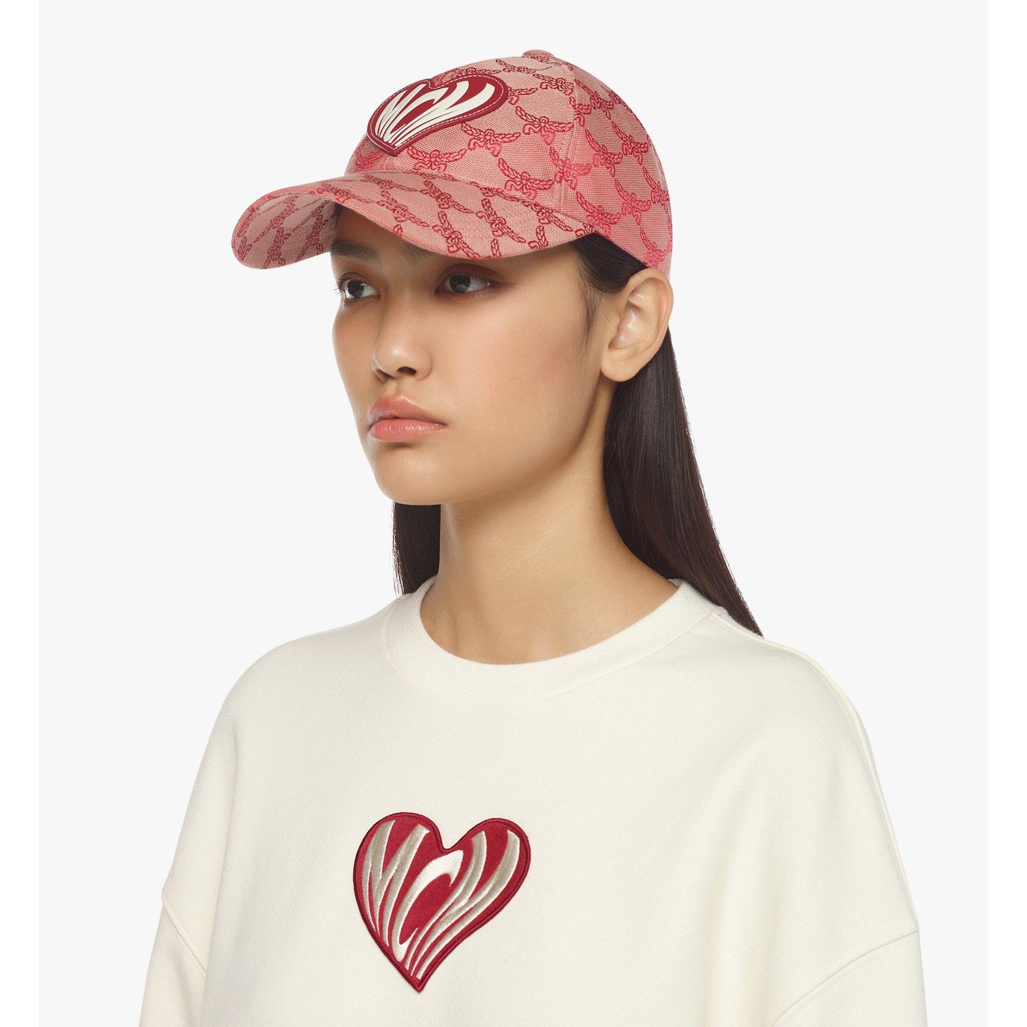 Unisex Heart Logo Cap in Lauretos Jacquard - Valentine Red