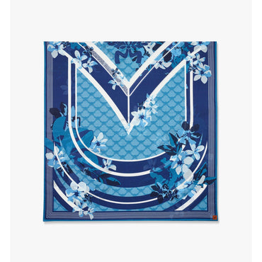 Unisex Floral Monogram Pareo - New Munich Blue