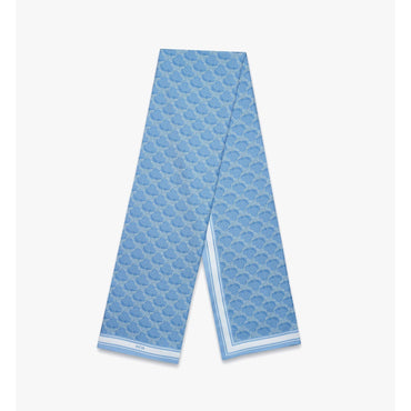 Women Reversible Lauretos Print Silk Twill Shawl - Chambray Blue