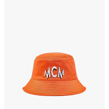 Unisex Logo Embroidery Bucket Hat in Nylon Twill - Orange Slice