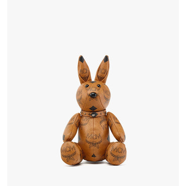 Unisex MCM Park Rabbit Doll in Maxi Visetos - Cognac