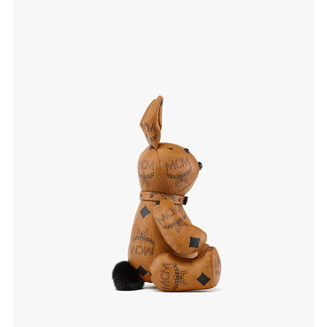 Unisex MCM Park Rabbit Doll in Maxi Visetos - Cognac