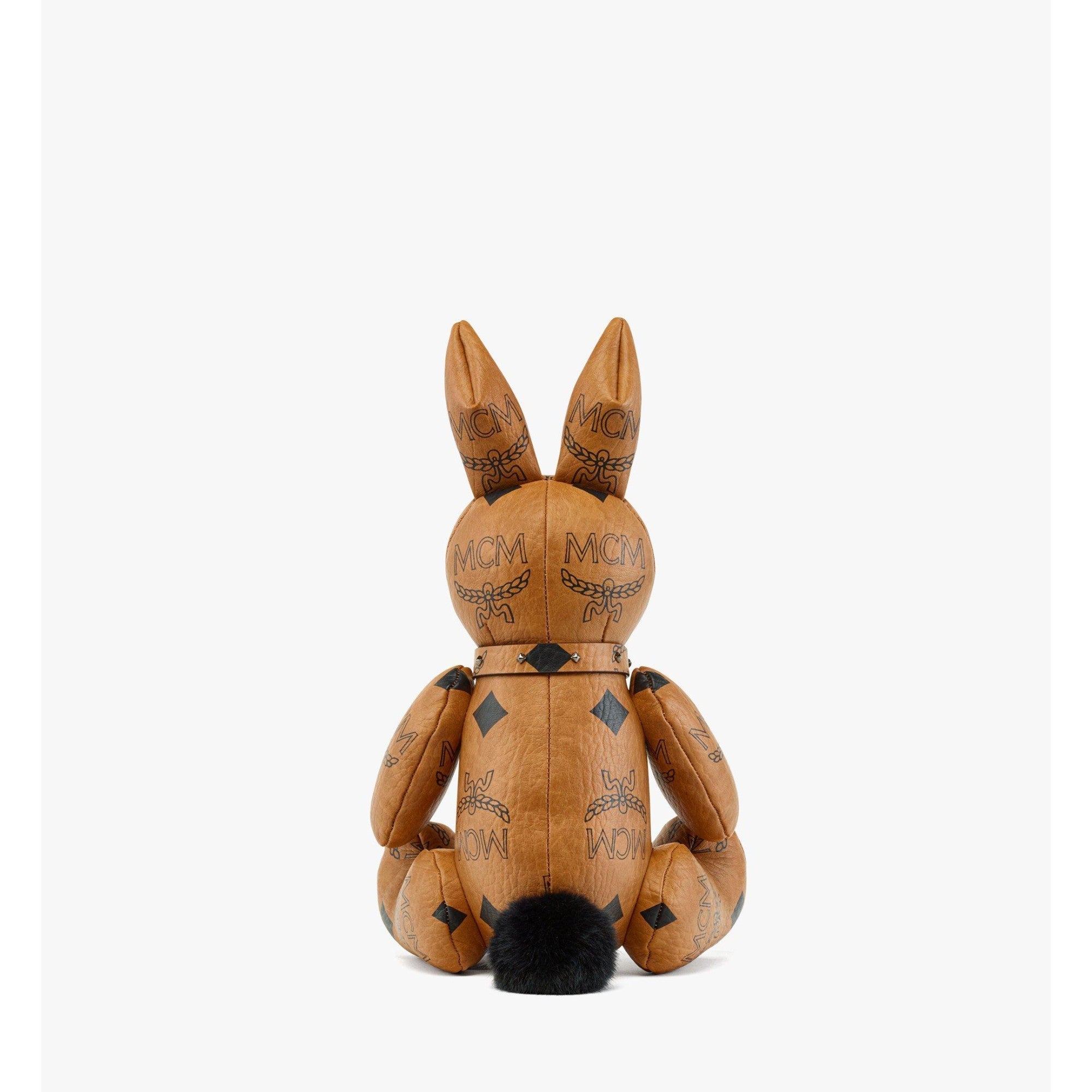 Unisex MCM Park Rabbit Doll in Maxi Visetos - Cognac