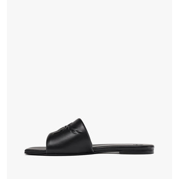 Unisex Laurel Flat Sandals in Lamb Leather - Black