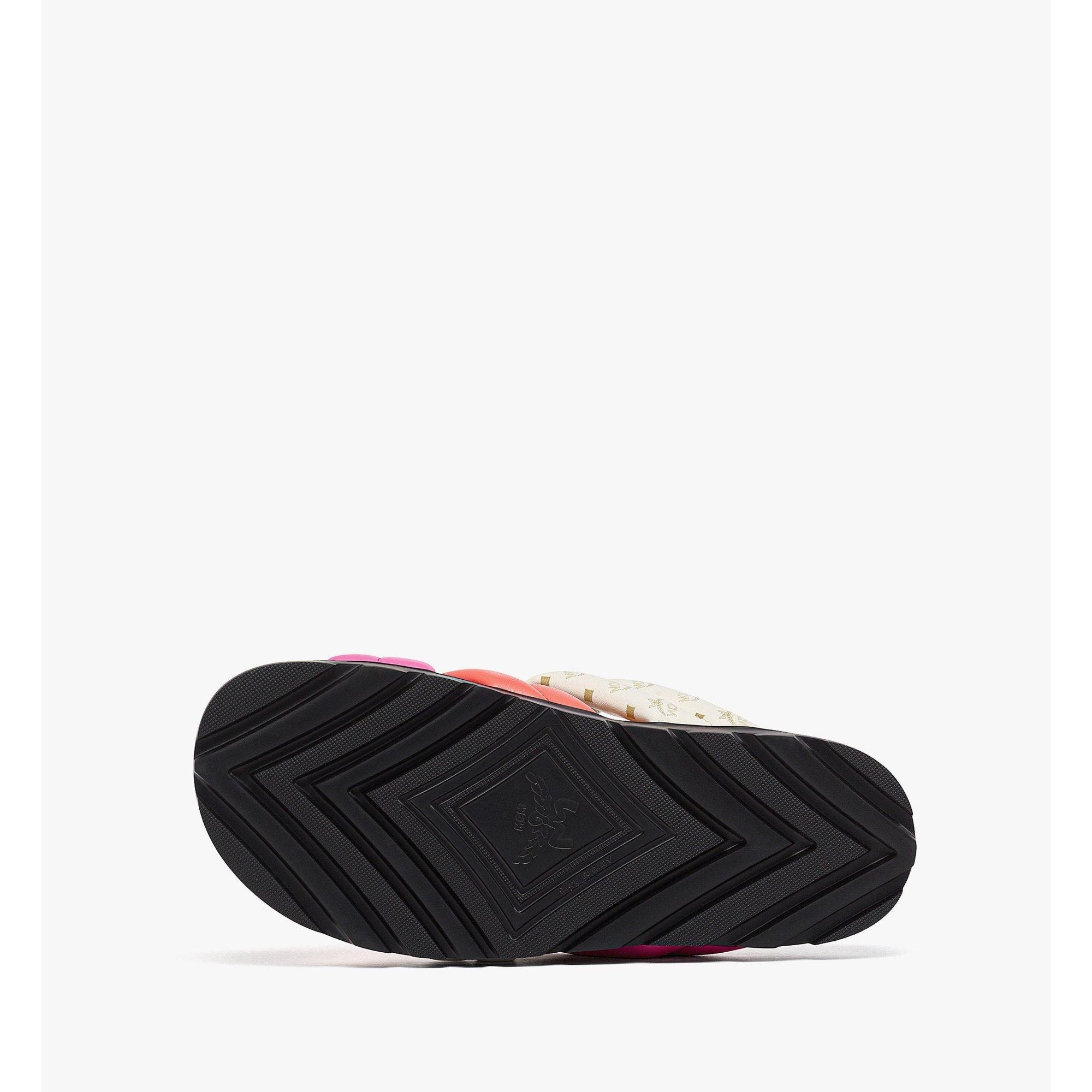 Women Monogram Cross Sandals In Lamb Leather - Sangria Sunset