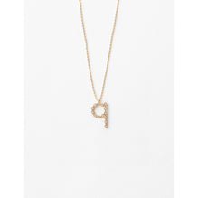 Women Rhinestone Q Necklace - Gold