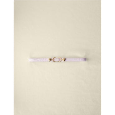 Women Thin Leather Belt With Lion Bit - Pale Pink