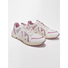 Women Leather Trainers With Lug Sole - Sugared Pink