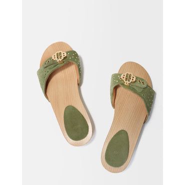 Women Clover Logo Sandals - Clay