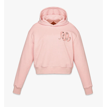 Women Year Of The Snake Bouclé Cropped Hoodie - Soft Pink