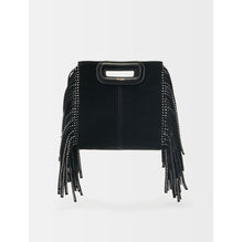 Women Black Suede Mini M Bag - Black