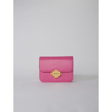 Women Clover Bag In Lizard-Effect Leather - Fuchsia