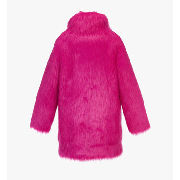 Women MCM Formative Coat in Faux Fur - Fuchsia Purple