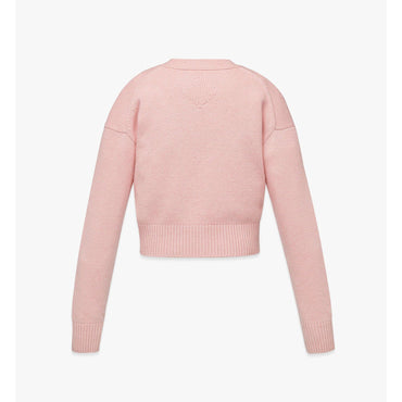 Women Laurel Cropped Cardigan In Wool And Recycled Cashmere - Blush Pink
