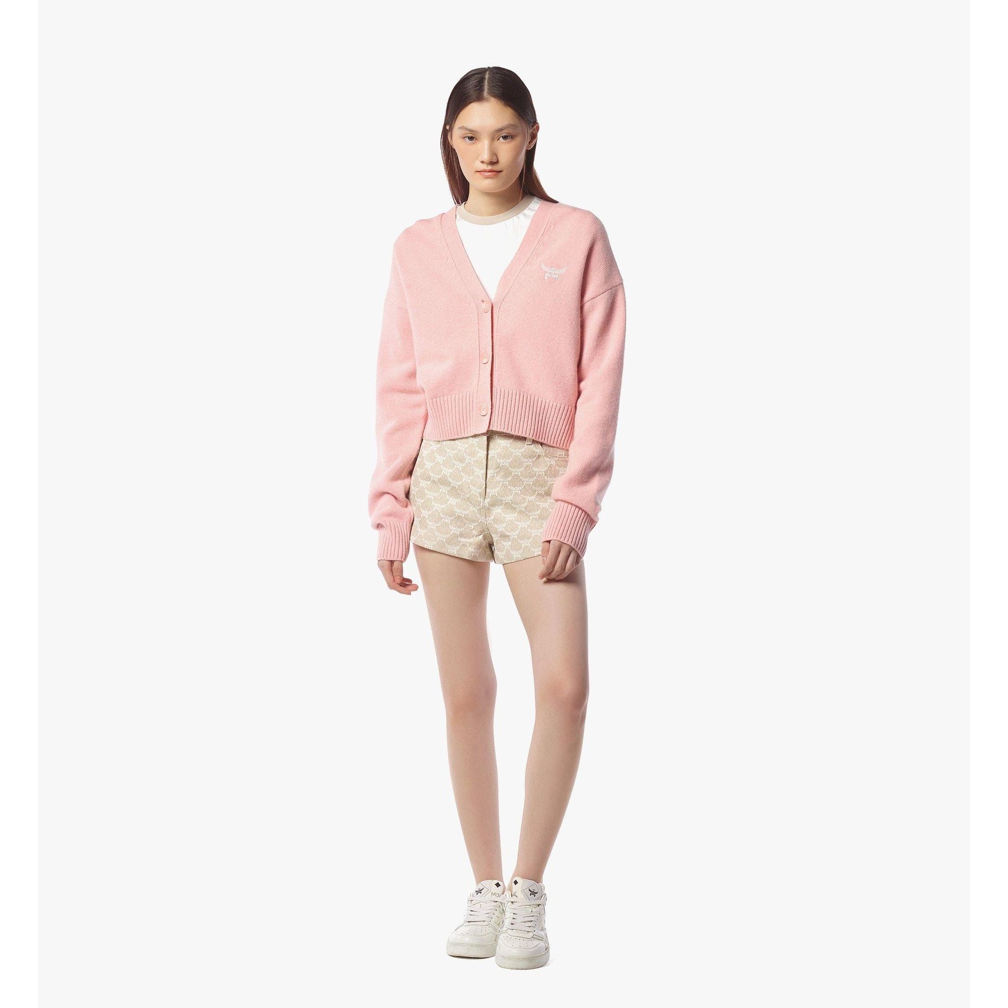 Women Laurel Cropped Cardigan In Wool And Recycled Cashmere - Blush Pink
