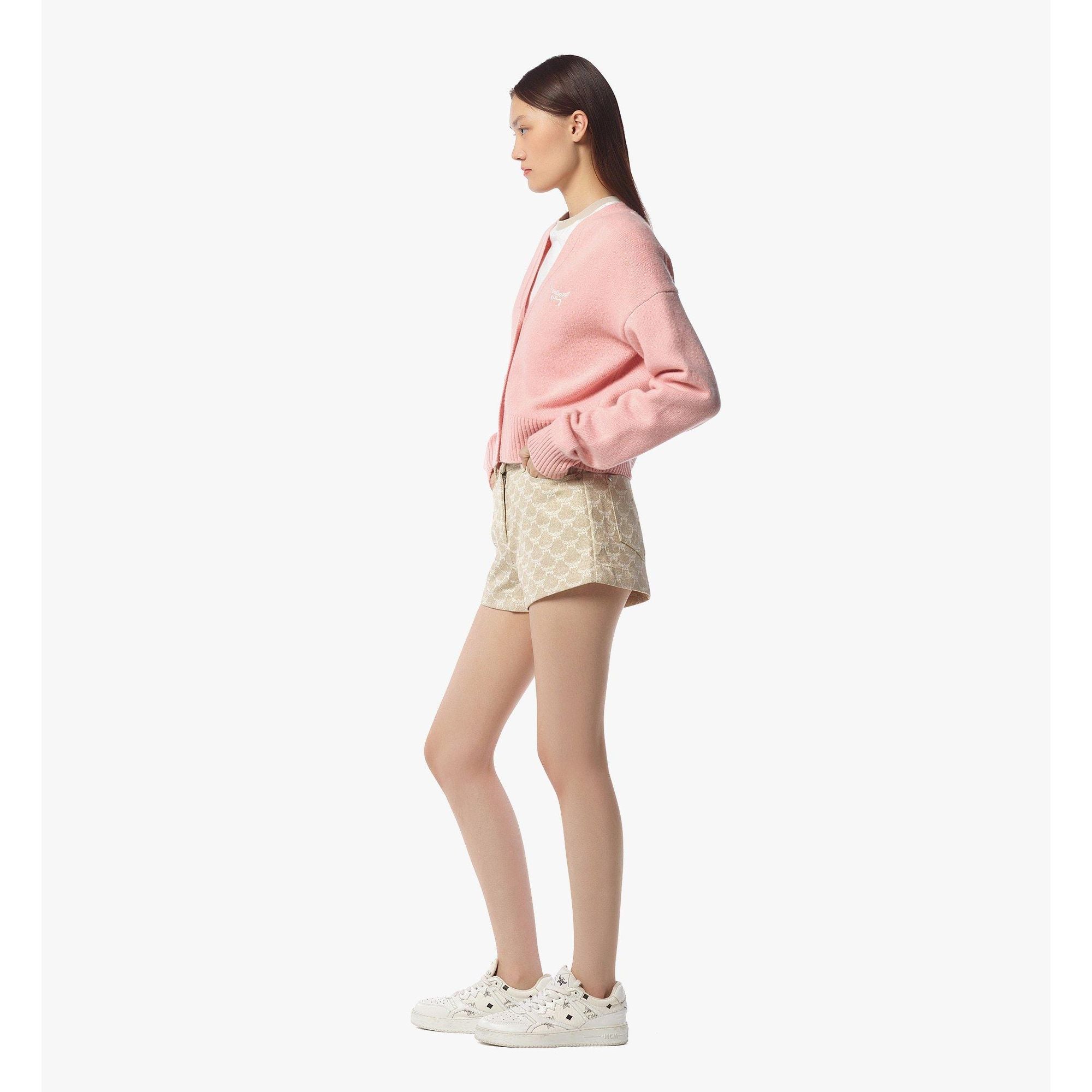 Women Laurel Cropped Cardigan In Wool And Recycled Cashmere - Blush Pink