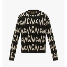 Women Monogram Jacquard Sweater in Recycled Cashmere - Black + Egret