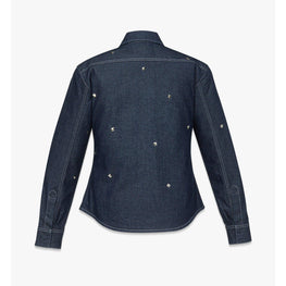 Women Studded Denim Shirt - Indigo