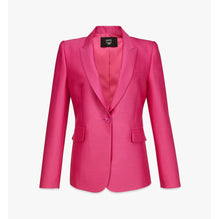 Women Power Blazer in Wool-Silk - Pink