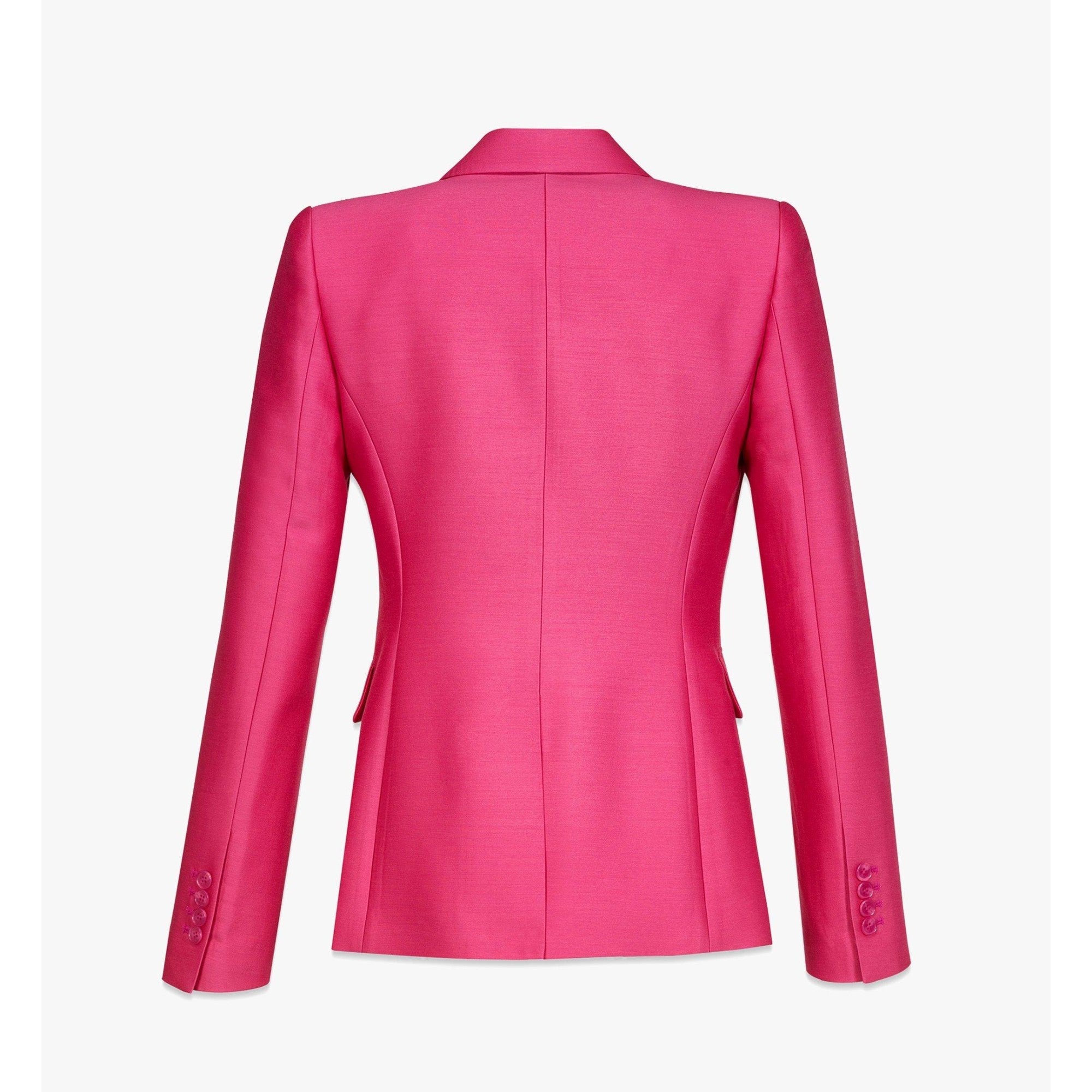 Women Power Blazer in Wool-Silk - Pink