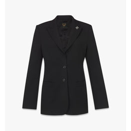 Women Blazer in Wool Twill - Black