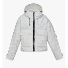 Women Cropped Cubic Logo Windbreaker - Blanc De Blanc