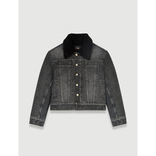 Women Denim And Fur-Effect Jacket - Anthracite Grey