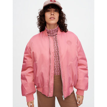 Women Oversized Rosewood Bomber Jacket - Rosewood