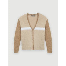 Women Brushed Mohair Cardigan - Camel