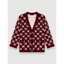 Women Maje Jacquard Knit Cardigan - Burgundy