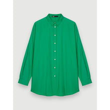 Women Oversized Coloured Poplin Shirt - Green