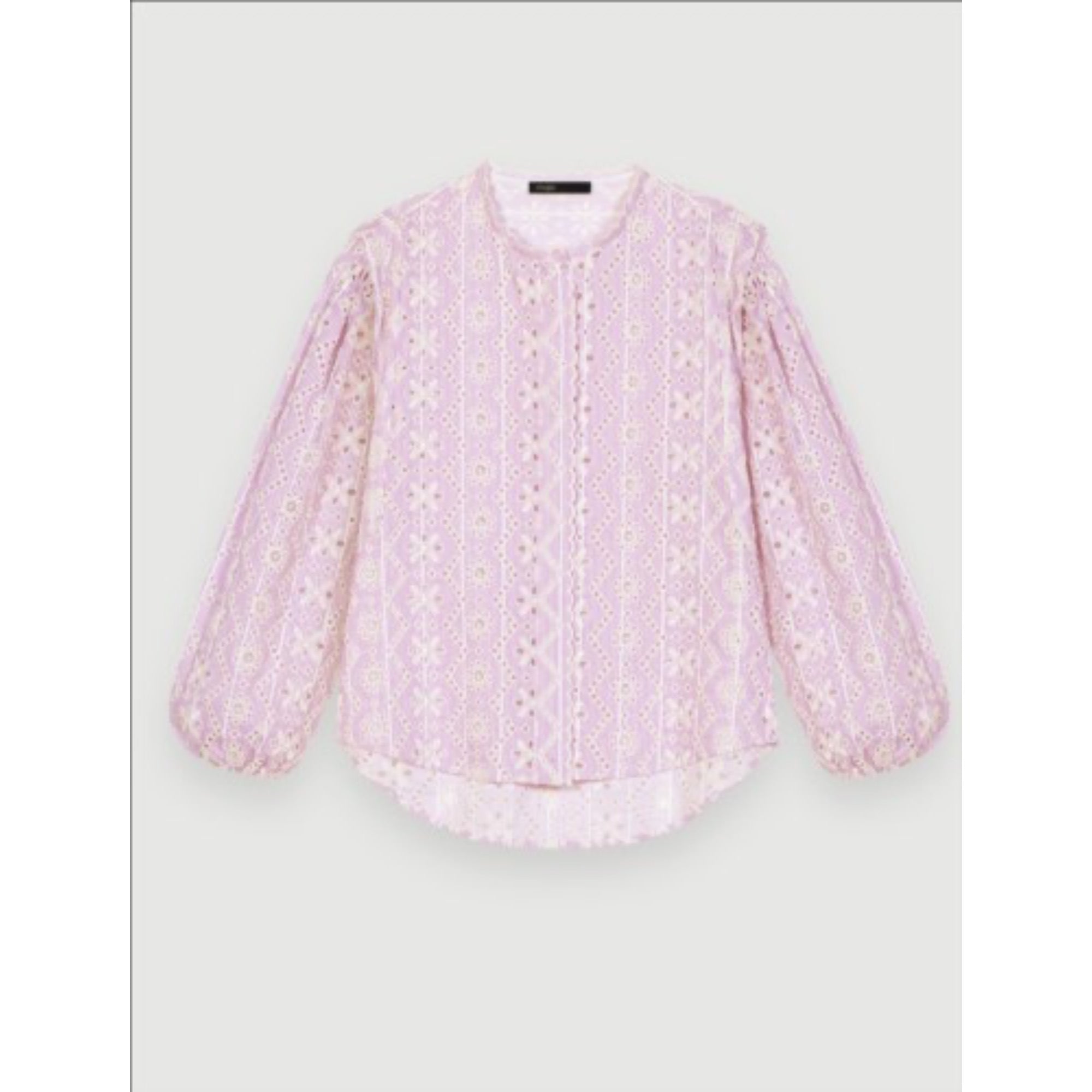 Women Embroidered Cotton Shirt - Parma Violet