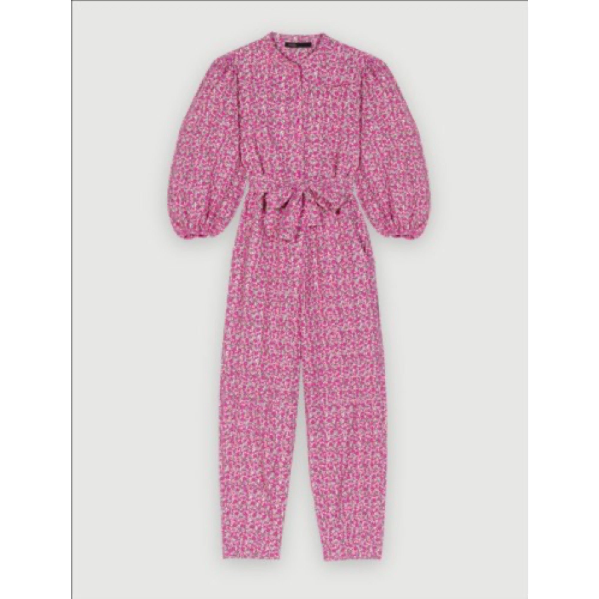 Women Floral Printed Jumpsuit - Fuchsia Embroderied Flowers