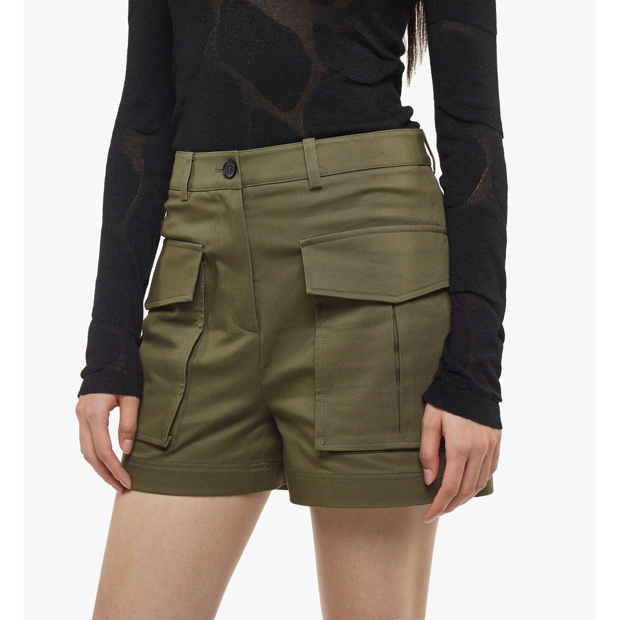 Women Meta Safari Shorts - Khaki