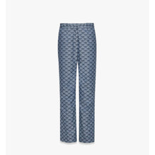 Women Flared Pants in Lauretos Denim Jacquard - Indigo