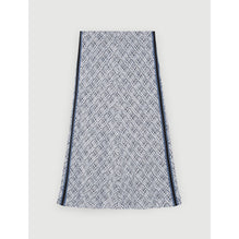 Women Tweed Midi Skirt - Blue