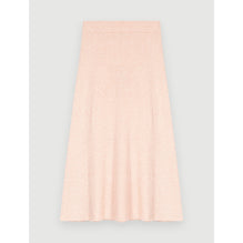 Women Ribbed Stretch-Knit Midi Skirt - Pale Pink