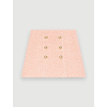 Women Pink And Ecru Mottled Tweed Skirt - Pink