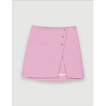 Women Short Skirt With Buttons - Parma Violet