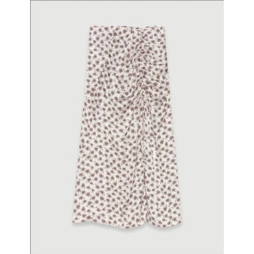 Women Slit Midi Skirt - Pink Mini Palm Tree