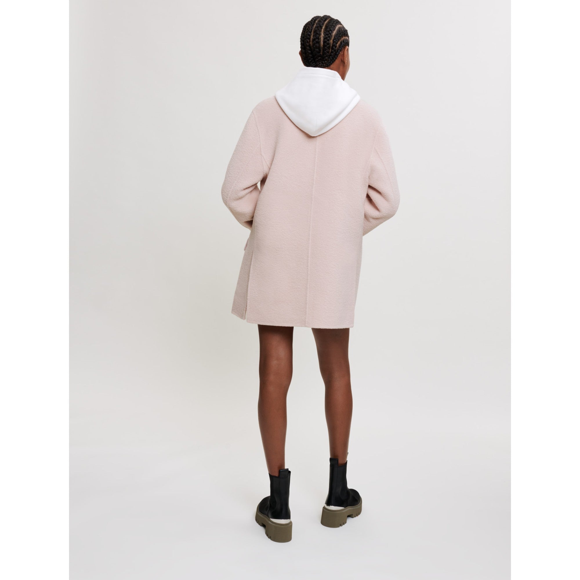 Women Loose Double-Faced Coat - Pale Pink