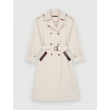 Women Trench Coat With Smocking At The Back - Ecru