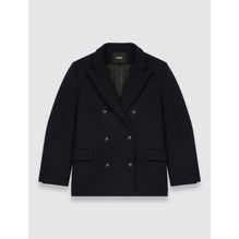 Women Oversized Wool Coat - Navy