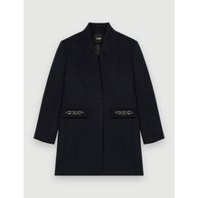 Women Fitted Coat With Horsebit Detail - Navy