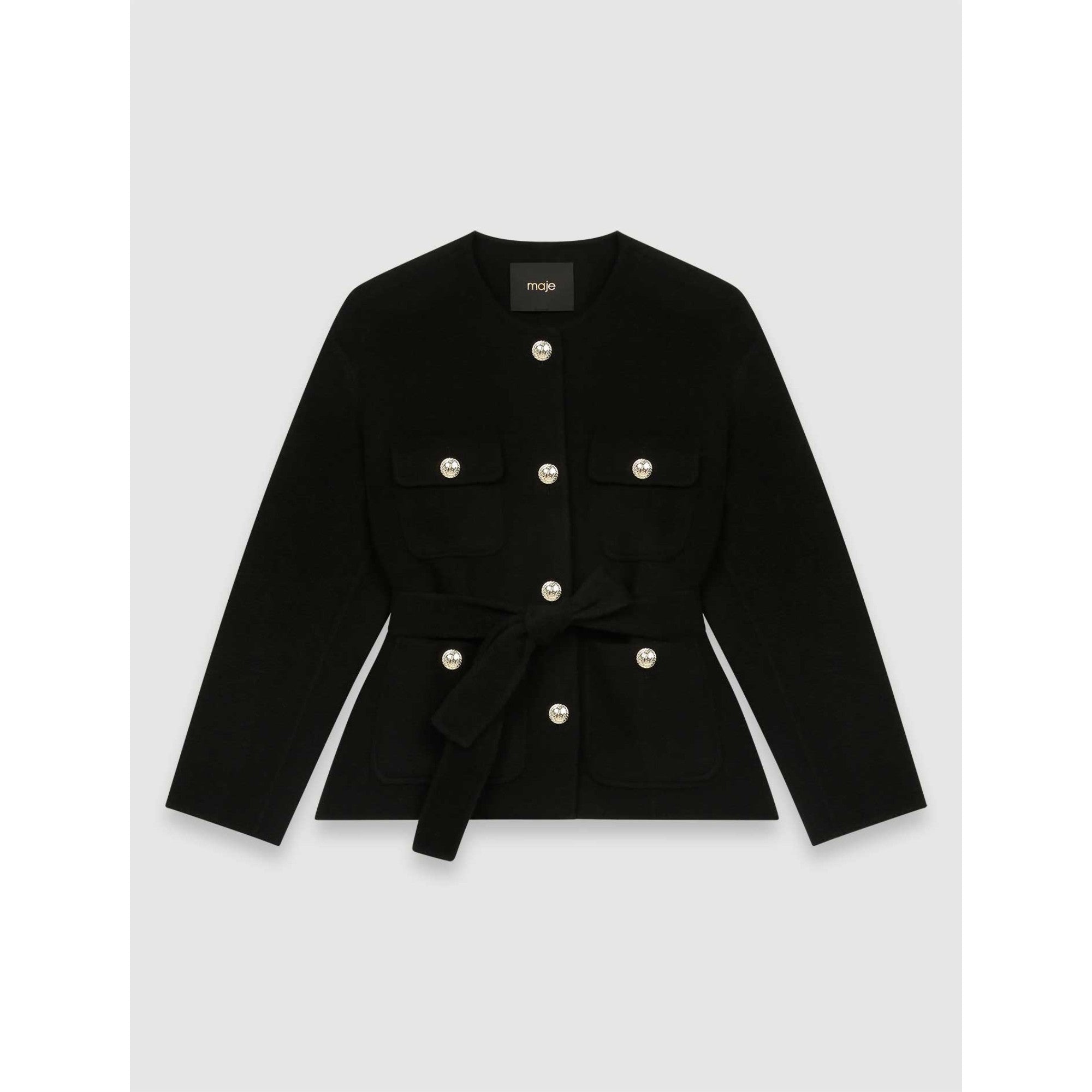 Women Textured Double-Faced Coat - Black