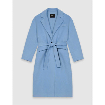 Women Blue Double-Breasted Coat - Light Blue